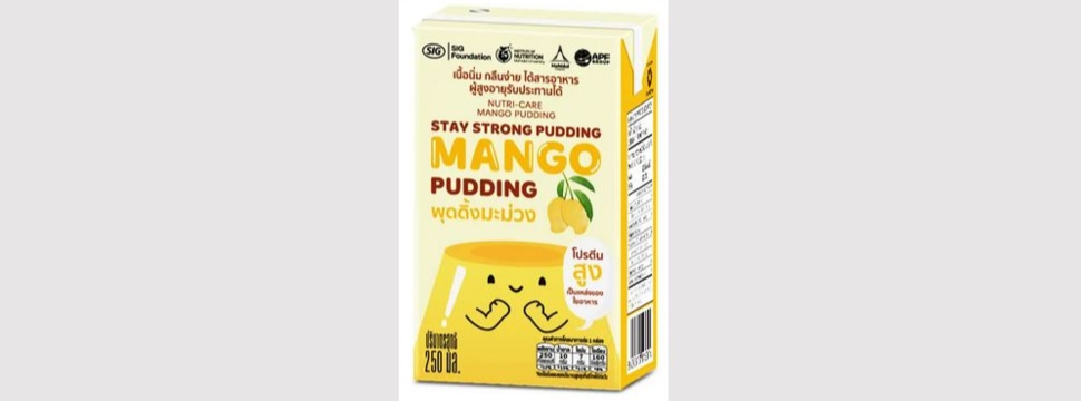 Following the success of its pilot project in Bangladesh, the SIG Foundation is proud to announce the expansion of its flagship “Cartons for Good” initiative to Thailand. In collaboration with Ampol Food, a leading food and beverage innovator in Thailand, the project is using SIG’s filling technology to transform surplus mangoes and longkong into nutritious pudding for elderly people in need. Stay Strong Pudding