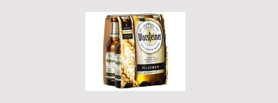 Ab sofort im Handel: Warsteiner mit neuem Verpackungsdesign - Sixpack von Warsteiner Premium Pilsener