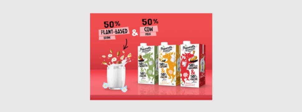 French family business Triballat Noyal is launching a new brand of drinks called Pâquerette & Compagnie, which uniquely combines the creaminess of cow milk with the delicious flavours of plant-based ingredients, in combiblocMidi 750 ml carton pack from SIG.