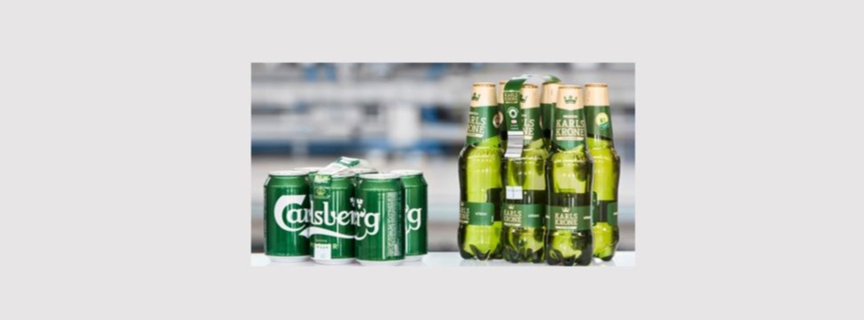 Nature MultiPack hält Dosen und PET-Behälter mit nur wenigen Klebepunkten zusammen