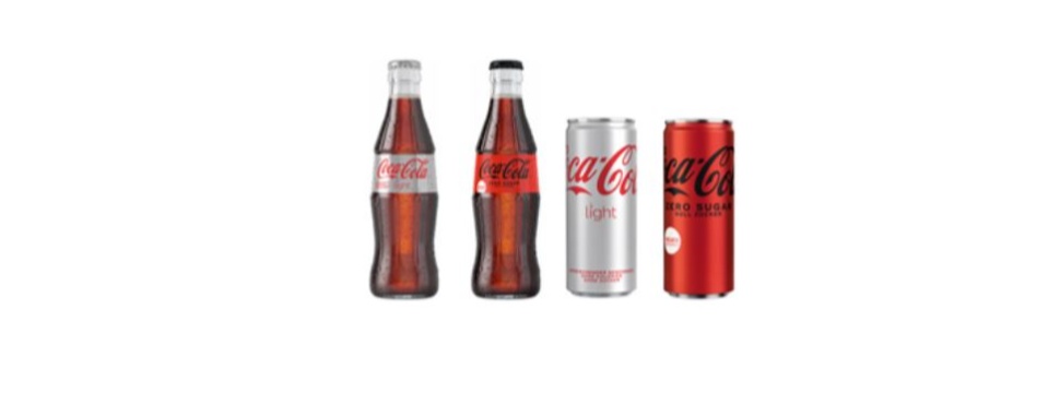 New packaging design or Coca-Cola Zero Sugar and Coca-Cola light as well as new recipe for Coca-Cola Zero Sugar