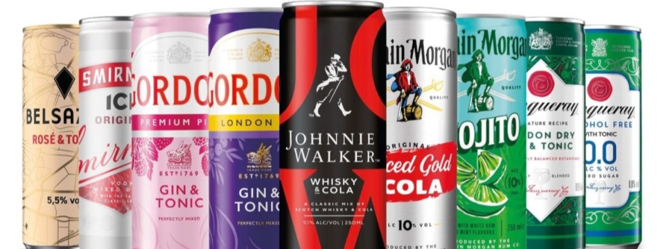 DIAGEO: RTD cans now in the advantageous slim format