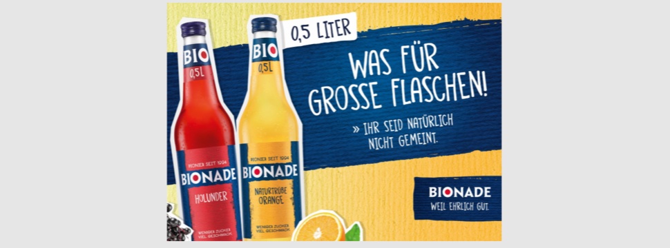 BIONADE launches campaign for large bottle - half-litre bottles in the spotlight