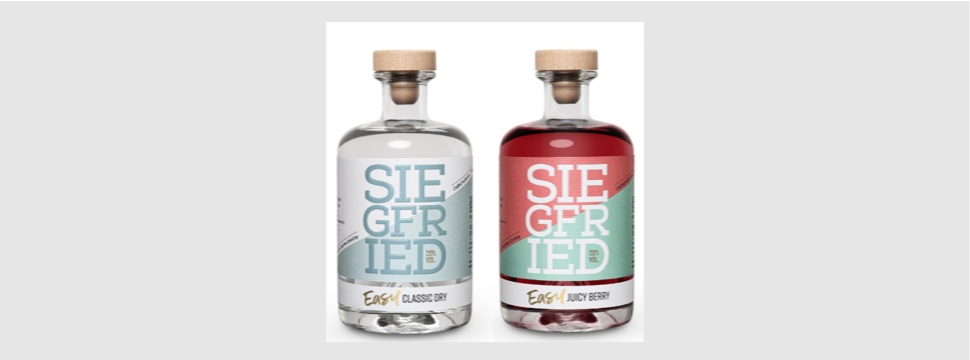Rheinland Distillers launches new low-alcohol product line "Siegfried Easy" in the variants "Classic Dry" and "Juicy Berry"