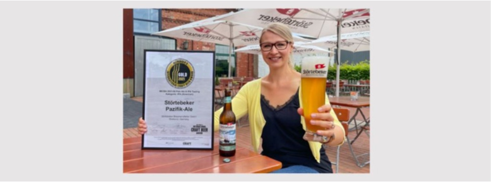 Freut sich über die begehrte Auszeichnung für das neue Störtebeker Pazifik-Ale: Biersommelier-Weltmeisterin Elisa Raus.