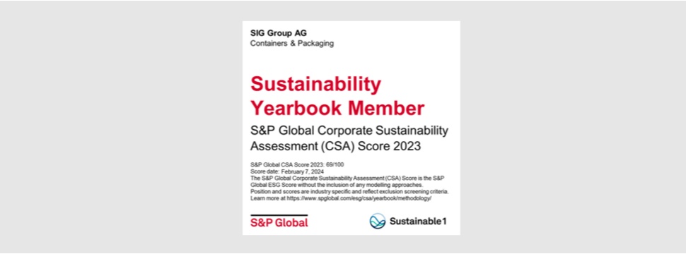 SIG has once again been included in the international S&P Global Sustainability Yearbook.
