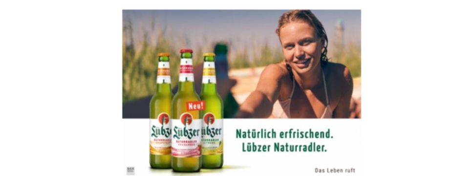 Life is calling - summer campaign for Lübzer Naturradler varieties Rhubarb, Grapefruit and Lemon
