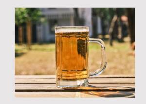 Shandy in a stein, the cherry liqueur is yet missing