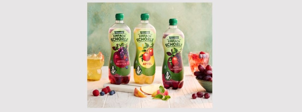 Einfach Schorle: Apfel trüb, Apfel-Beeren und Apfel-Holunder Einfach Schorle: Apfel trüb, Apfel-Beeren und Apfel-Holunder
