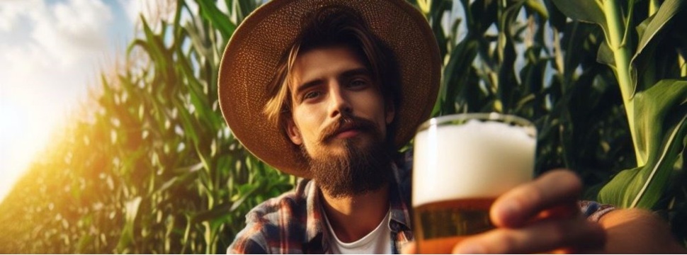 Young man with beer