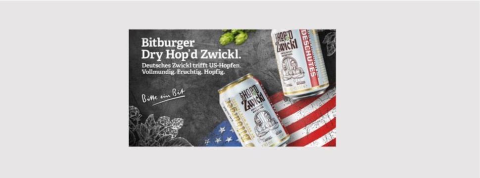 Bitburger brews "Dry Hop'd Zwickl" with Deschutes from Oregon