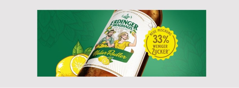 ERDINGER Brauhaus NaturRadler mit weniger Zucker