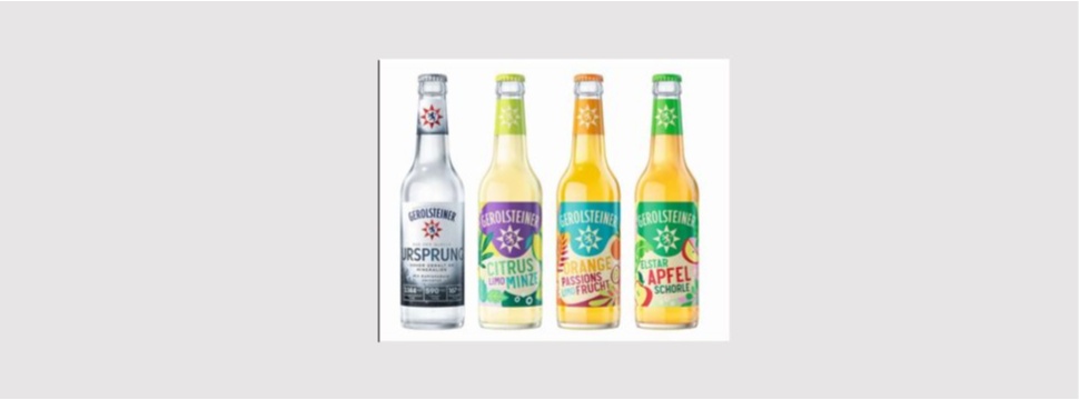 In March 2022, Gerolsteiner will launch three attractive soft drinks and a completely new mineral water in the out-of-home market in the glass longneck segment.