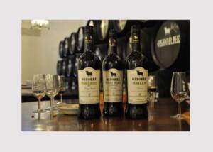 Sherryflaschen und Hafengläser