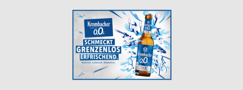 Krombacher o.0% with new packaging design